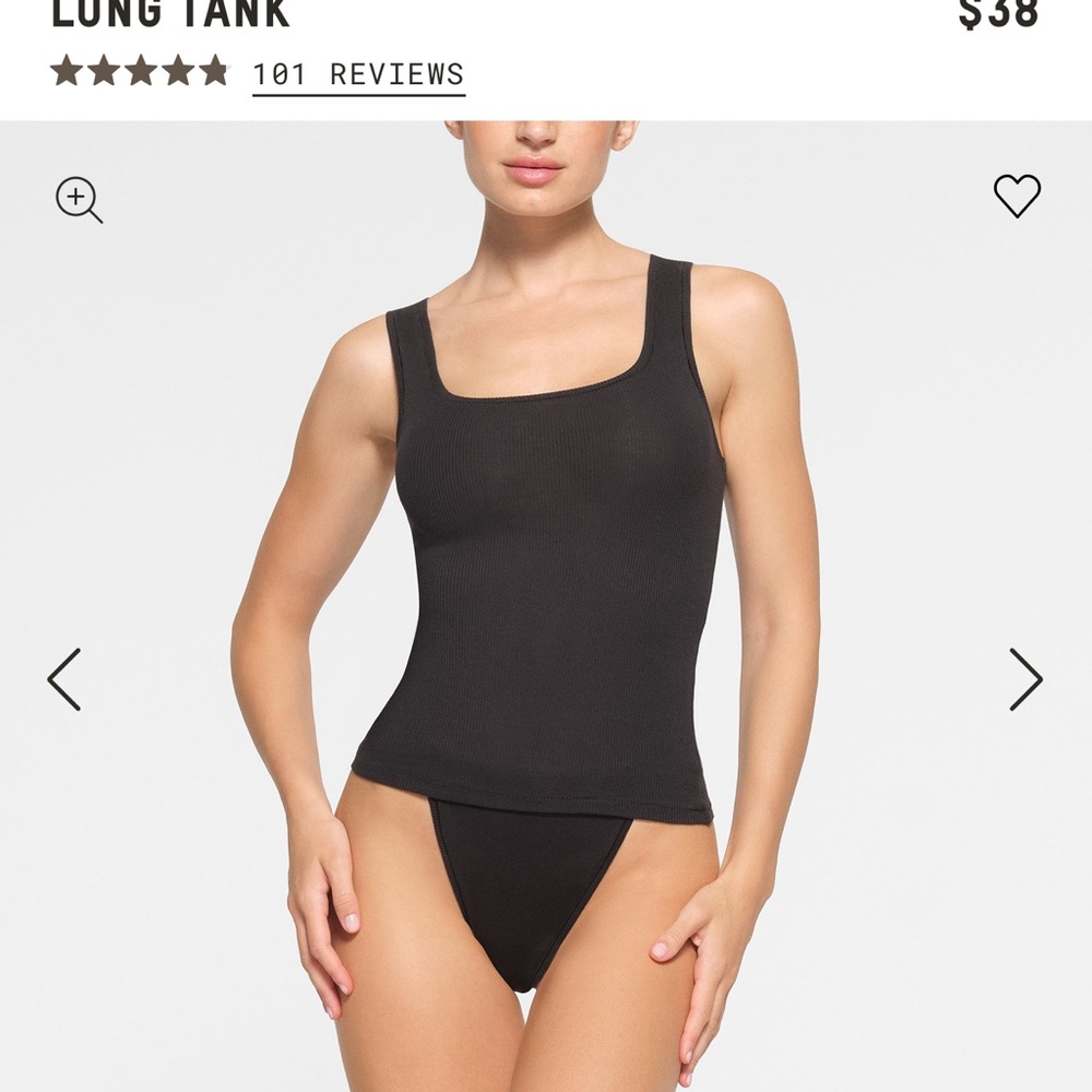 Skims cotton rib black tank size medium very good condition